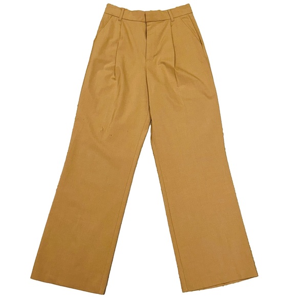 ZARA Women Full Length High-Waisted Pants Taupe Brown size XSmall✨ - Picture 2 of 12